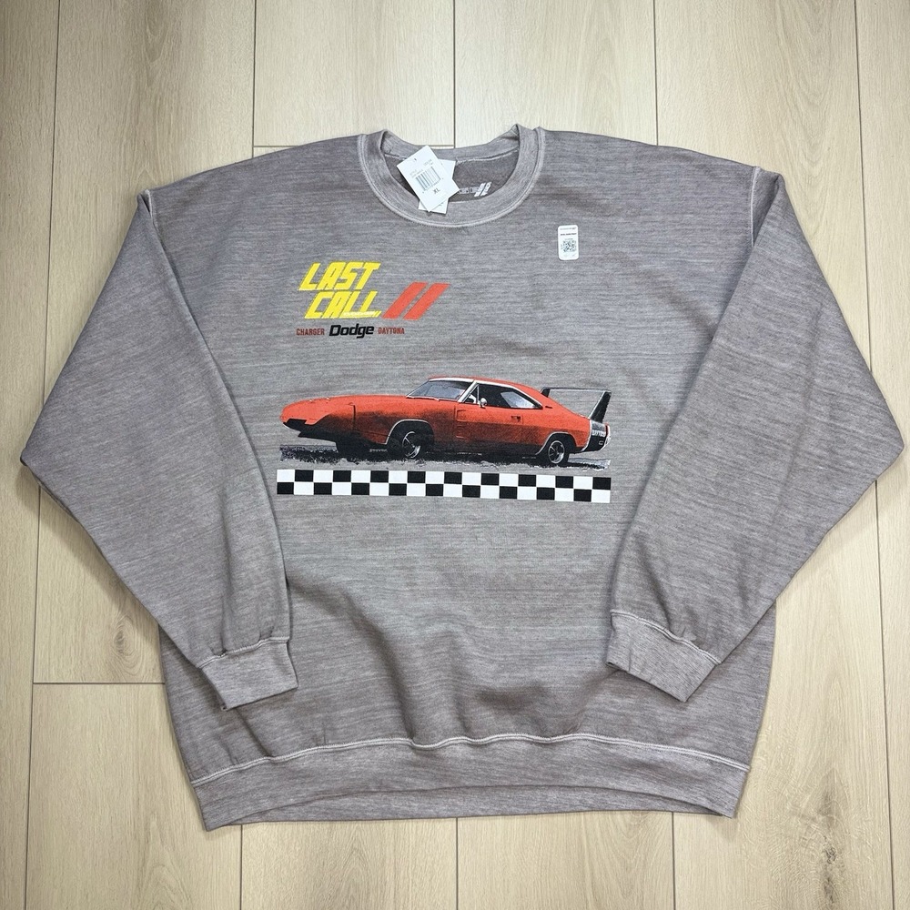 Dodge Charger Daytona Men's XL Last‎ Call Graphic Sweatshirt NWT Racing Car Crew